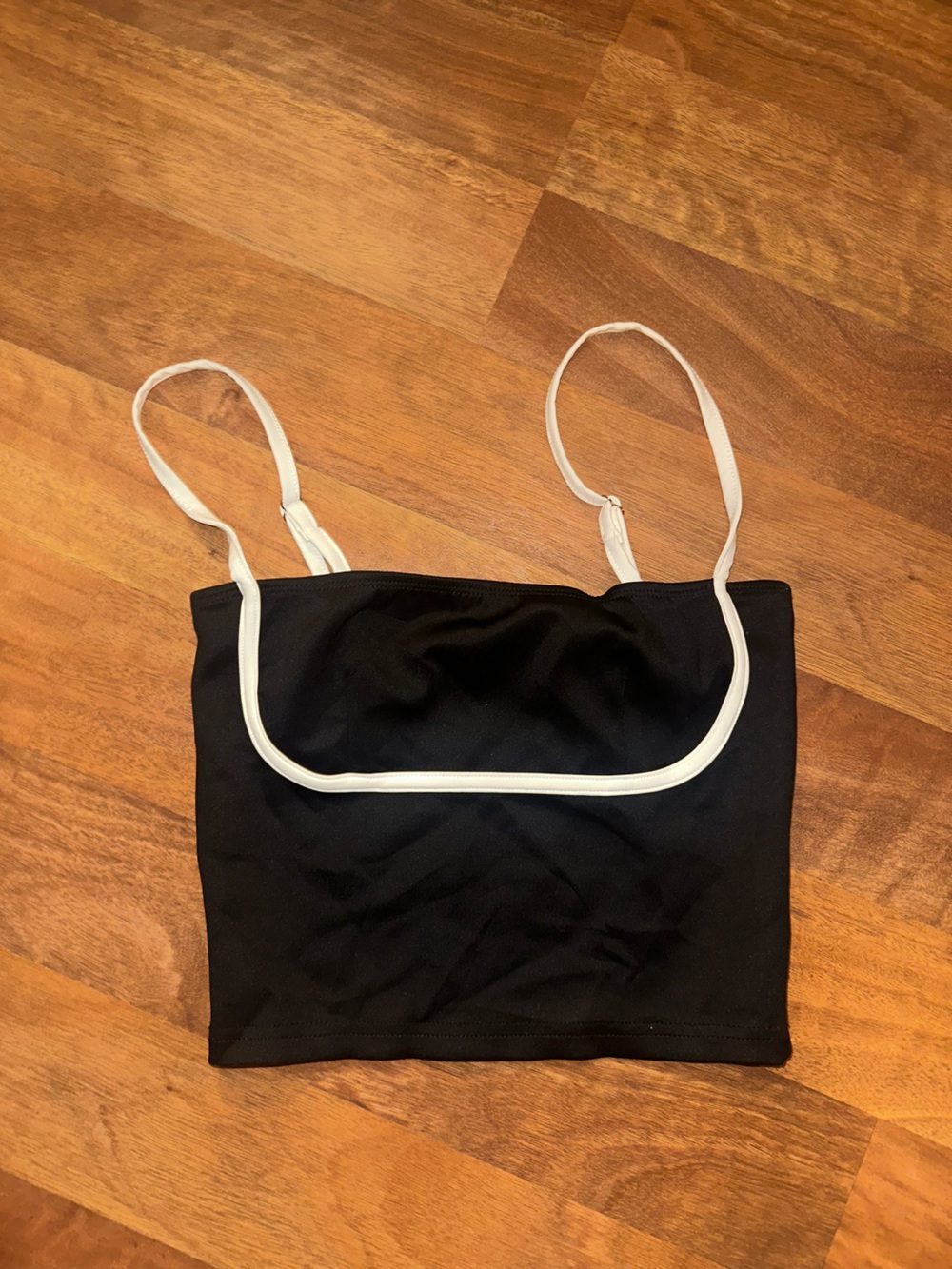 Edikted Black Crop Tank with White Trim